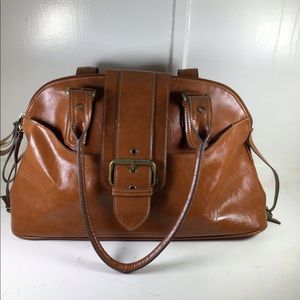 Cognac Satchel Handbag